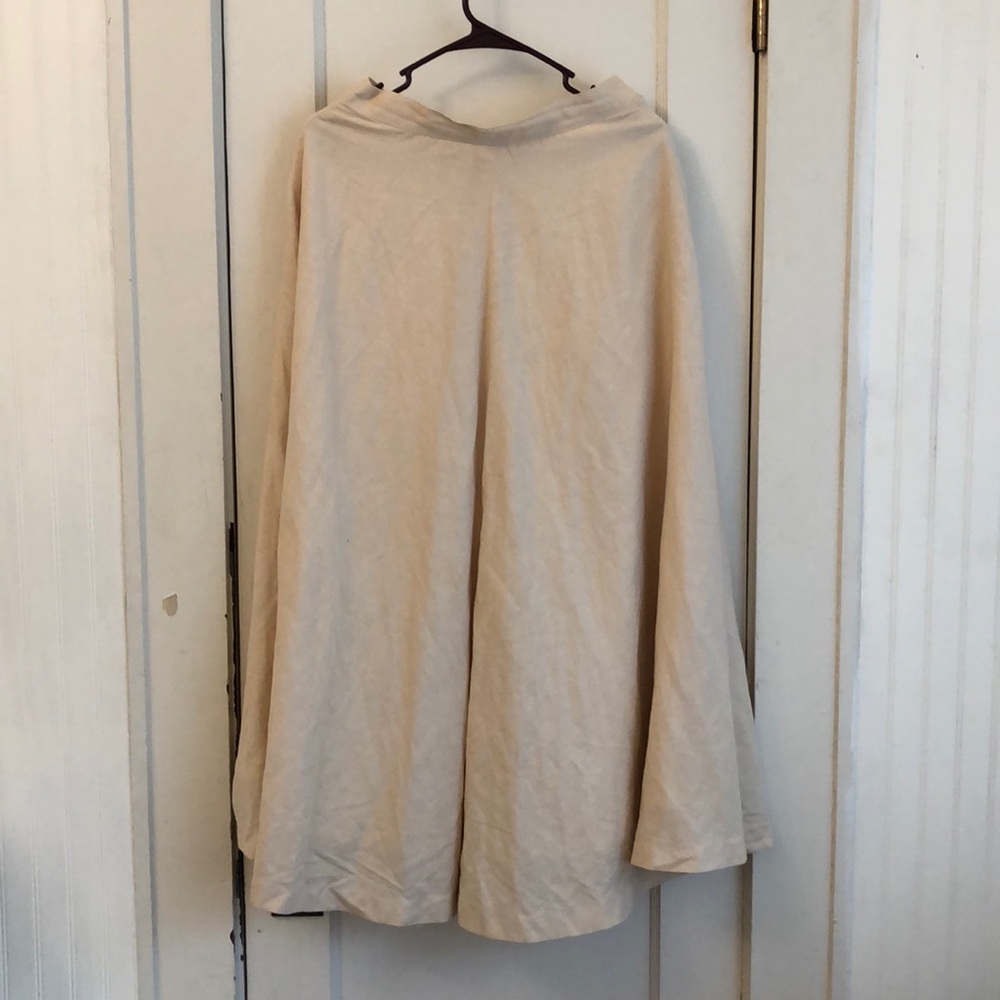 Linen neutral color maxi skirt